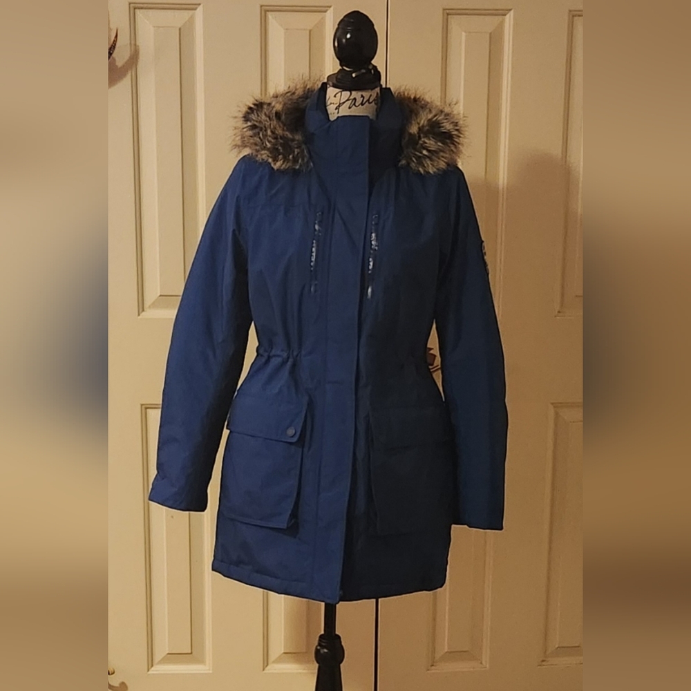 Lands' End Women's Winter Coat with Faux Fur Hood